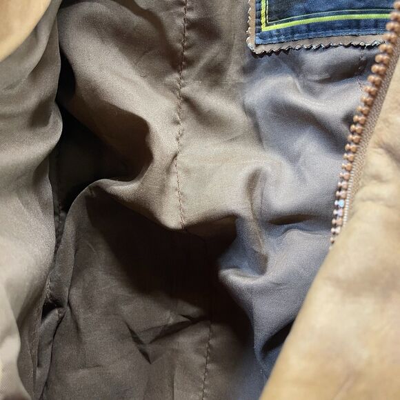 Vintage Genuine Leather Bomber Aviator Flight Jacket Men's Medium Nicole Sarhady - Picture 9 of 12